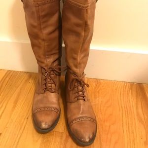 Sam Edelman Tan Lace-up Boots